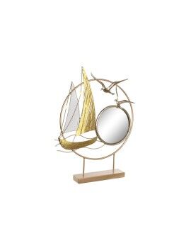Figura Decorativa DKD Home Decor Espelho Dourado Metal Mediterrâneo (53 x 9 x 67 cm)