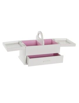 Caja-Joyero DKD Home Decor 16 x 17 x 28 cm Blanco Rosa claro Madera MDF