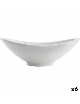 Recipiente de Cozinha Quid Gastro Oval Cerâmica Branco (21,5 x 12,5 x 7 cm) (6 Unidades)