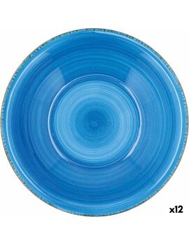 Prato de Sobremesa Quid Vita Cerâmica Azul (19 cm) (12 Unidades)