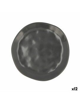 Prato de Sobremesa Bidasoa Cosmos Cerâmica Preto (20 cm) (12 Unidades)