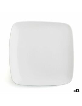 Prato de Jantar Ariane Vital Square Quadrado Branco Cerâmica 24 x 19 cm (12 Unidades)