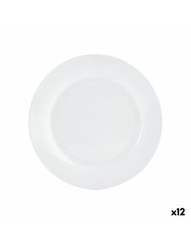 Plato Llano Quid Basic Cerámica Blanco (Ø 27 cm) (12 Unidades)