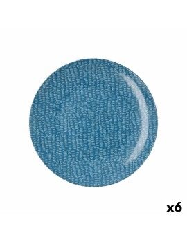 Prato de Jantar Ariane Ripple Azul Cerâmica 25 cm (6 Unidades)