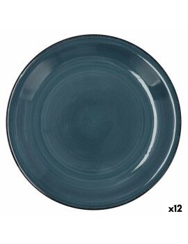 Plato Llano Quid Vita Cerámica Azul (Ø 27 cm) (12 Unidades)