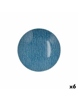 Plato Hondo Ariane Coupe Ripple Cerámica Azul (20 cm) (6 Unidades)