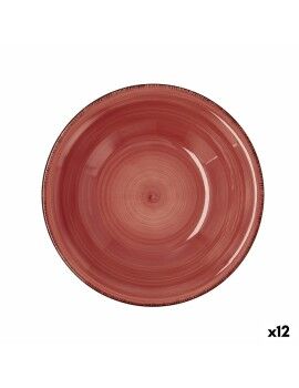 Plato Hondo Quid Vita Cerámica Rojo (ø 21,5 cm) (12 Unidades)