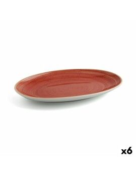 Recipiente de Cozinha Ariane Terra Oval Cerâmica Vermelho (Ø 32 cm) (6 Unidades)