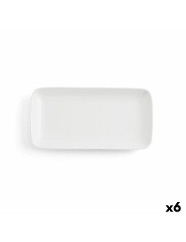 Fuente de Cocina Ariane Vital Coupe Rectangular Cerámica Blanco (28 x 14 cm) (6 Unidades)