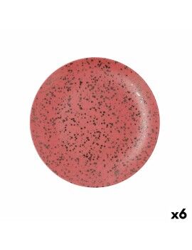 Plato Llano Ariane Oxide Cerámica Rojo (Ø 27 cm) (6 Unidades)