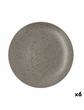 Plato Llano Ariane Oxide Cerámica Gris (Ø 31 cm) (6 Unidades)