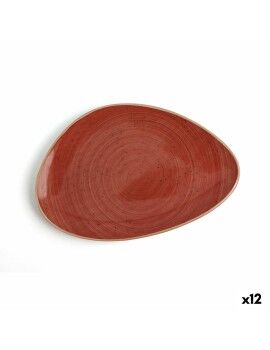 Prato de Jantar Ariane Terra Triangular Vermelho Cerâmica Ø 21 cm (12 Unidades)