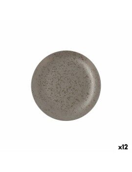 Plato Llano Ariane Oxide Cerámica Gris (Ø 21 cm) (12 Unidades)