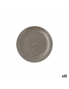 Prato de Jantar Ariane Oxide Cinzento Cerâmica Ø 21 cm (12 Unidades)