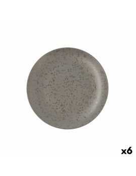 Plato Llano Ariane Oxide Cerámica Gris (Ø 24 cm) (6 Unidades)