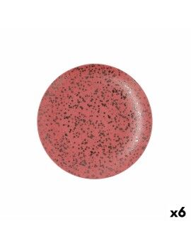 Plato Llano Ariane Oxide Cerámica Rojo (Ø 24 cm) (6 Unidades)