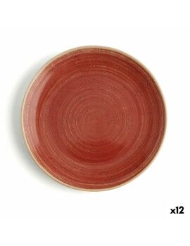 Prato de Jantar Ariane Terra Vermelho Cerâmica Ø 18 cm (12 Unidades)