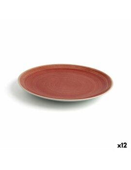 Plato Llano Ariane Terra Rojo Cerámica Ø 21 cm (12 Unidades)