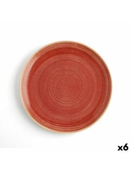 Plato Llano Ariane Terra Cerámica Rojo (Ø 29 cm) (6 Unidades)