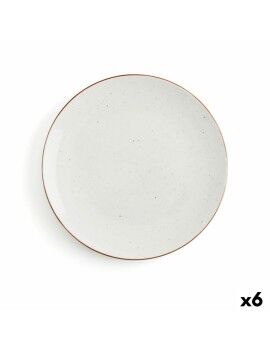 Plato Llano Ariane Terra Cerámica Beige (Ø 27 cm) (6 Unidades)