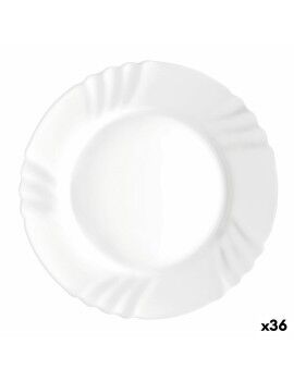 Plato Llano Bormioli Rocco Ebro Blanco Vidrio (24 cm) (36 Unidades)