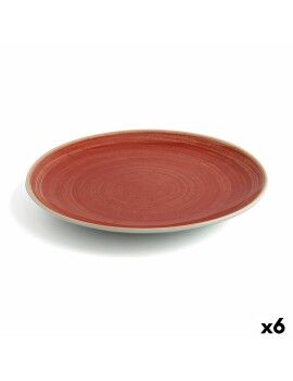 Plato Llano Ariane Terra Cerámica Rojo (Ø 31 cm) (6 Unidades)