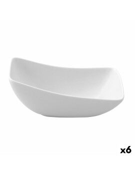 Bol Ariane Vital Cuadrado Cerámica Blanco (Ø 14 cm) (6 Unidades)