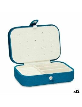 Caja-Joyero Azul Terciopelo (16,2 x 6 x 11,5 cm) (12 Unidades)