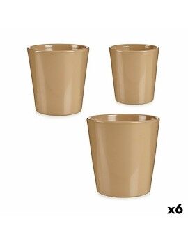 Conjunto de Vasos Bege Argila (6 Unidades)