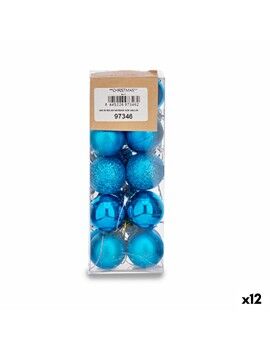 Set de Bolas de Navidad Ø 3 cm Azul Plástico (12 Unidades)