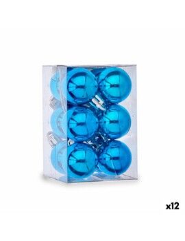 Conjunto de bolas de Natal Ø 3 cm Azul Plástico 12 x 6 x 6 cm (12 Unidades)