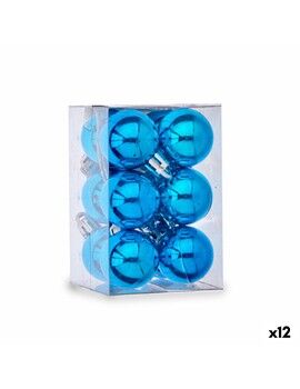 Set de Bolas de Navidad Ø 3 cm Azul Plástico 12 x 6 x 6 cm (12 Unidades)