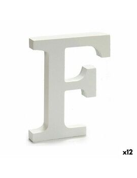 Letra F Madera Blanco (1,8 x 21 x 17 cm) (12 Unidades)