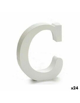 Letra C (24 Unidades) Branco Madeira 2 x 11 cm