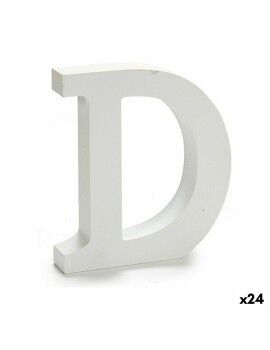 Letra D Madeira Branco (2 x 16 x 14,5 cm) (24 Unidades)