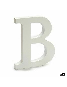 Letra B Madeira Branco (1,8 x 21 x 17 cm) (12 Unidades)