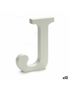 Letra J Madeira Branco (1,8 x 21 x 17 cm) (12 Unidades)