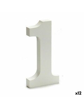 Número 1 Madeira Branco (1,8 x 21 x 17 cm) (12 Unidades)