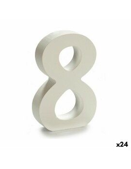 Número 8 Madeira Branco (2 x 16 x 14,5 cm) (24 Unidades)