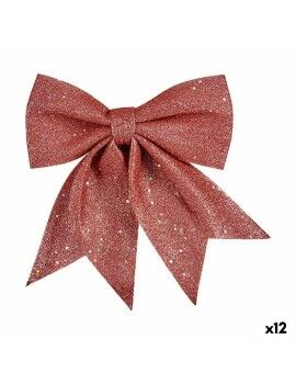 Adorno Navideño Lazo 20,5 x 3 x 25,5 cm Rosa Poliestireno (12 Unidades)