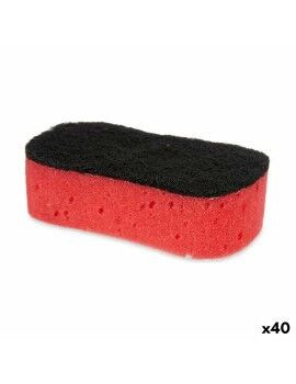 Estropajo Negro Rojo Espuma Fibra abrasiva 7,3 x 4 x 12,3 cm (40 unidades)