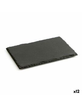 Bandeja de Cerámica Efecto Pizarra Quid Gastro Fun Negro (20 x 13 cm) (12 Unidades)