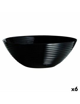 Ensaladera Luminarc Harena Negro Vidrio (Ø 27 cm) (6 Unidades)