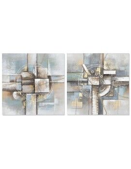 Cuadro DKD Home Decor Abstracto 80 x 3 x 80 cm Moderno (2 Unidades)