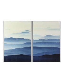 Pintura DKD Home Decor 80 x 2,5 x 120 cm Oriental Montanha (2 Unidades)