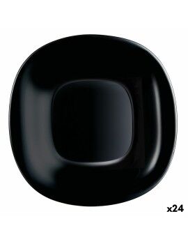 Plato de Postre Luminarc Carine Negro Vidrio (19 cm) (24 Unidades)