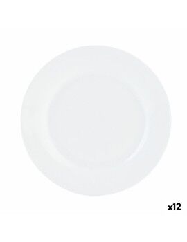 Plato Llano Quid Basic Blanco Cerámica 23 cm (12 Unidades)