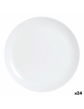 Plato Llano Luminarc Diwali Blanco Vidrio (25 cm) (24 Unidades)