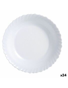 Prato de Jantar Luminarc Feston Branco Vidro 25 cm (24 Unidades)