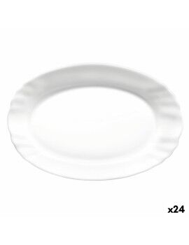 Fuente de Cocina Bormioli Rocco Ebro Ovalado Blanco Vidrio (22 cm) (24 Unidades)